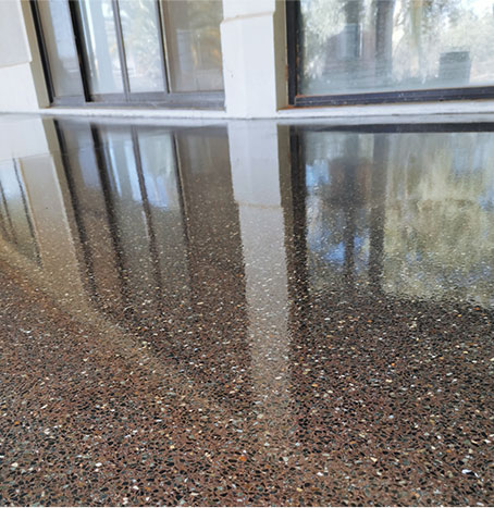 Photo of glossy concrete floor